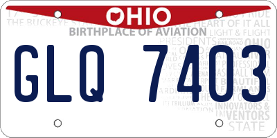 OH license plate GLQ7403
