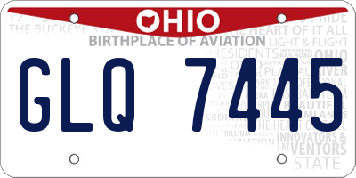 OH license plate GLQ7445
