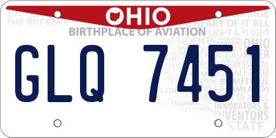 OH license plate GLQ7451