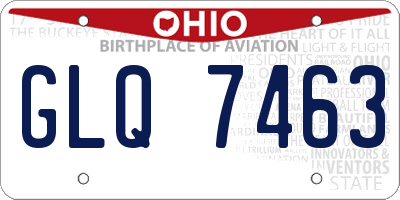 OH license plate GLQ7463