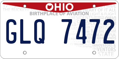 OH license plate GLQ7472