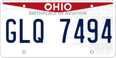 OH license plate GLQ7494