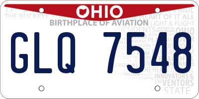 OH license plate GLQ7548