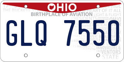 OH license plate GLQ7550