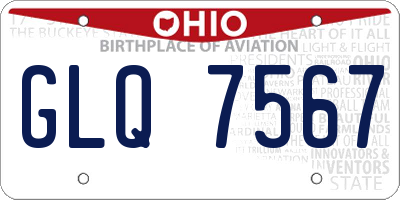 OH license plate GLQ7567