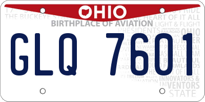 OH license plate GLQ7601
