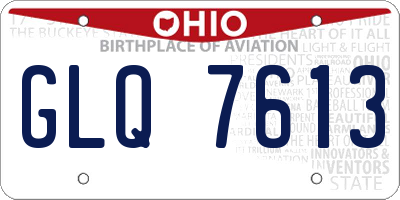 OH license plate GLQ7613