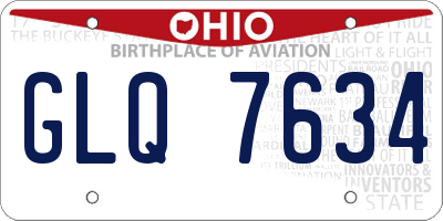 OH license plate GLQ7634