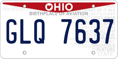OH license plate GLQ7637
