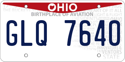 OH license plate GLQ7640