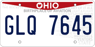 OH license plate GLQ7645