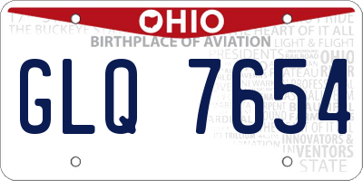 OH license plate GLQ7654