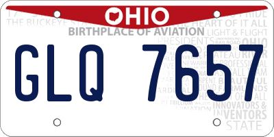 OH license plate GLQ7657