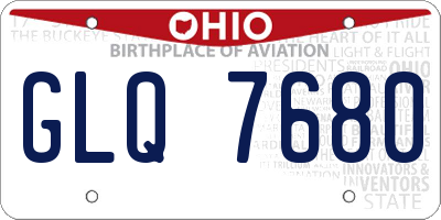 OH license plate GLQ7680