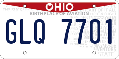 OH license plate GLQ7701