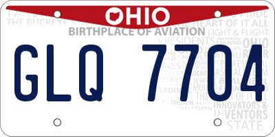 OH license plate GLQ7704