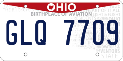 OH license plate GLQ7709