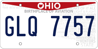 OH license plate GLQ7757
