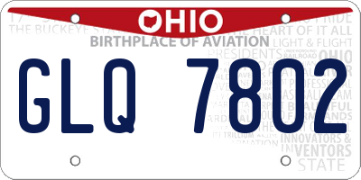 OH license plate GLQ7802