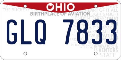OH license plate GLQ7833