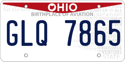 OH license plate GLQ7865