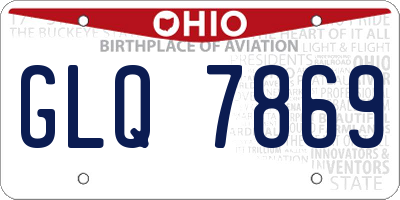 OH license plate GLQ7869