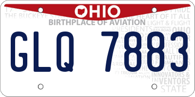 OH license plate GLQ7883