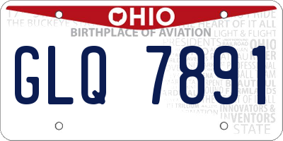 OH license plate GLQ7891