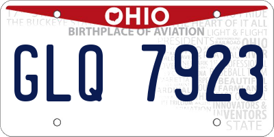 OH license plate GLQ7923