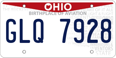 OH license plate GLQ7928