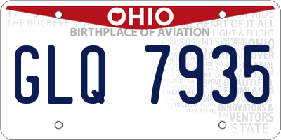 OH license plate GLQ7935