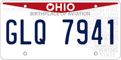 OH license plate GLQ7941