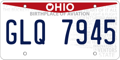 OH license plate GLQ7945
