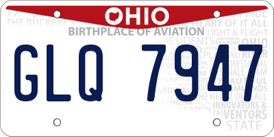 OH license plate GLQ7947
