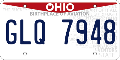 OH license plate GLQ7948