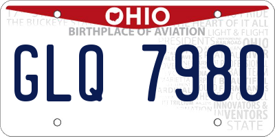 OH license plate GLQ7980