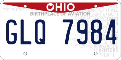 OH license plate GLQ7984