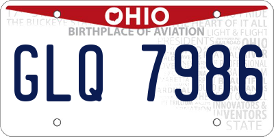 OH license plate GLQ7986