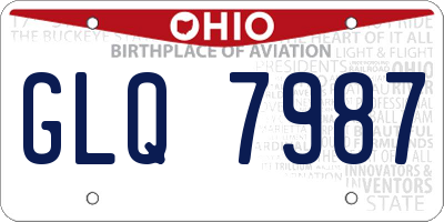 OH license plate GLQ7987