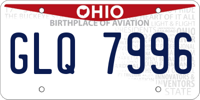 OH license plate GLQ7996