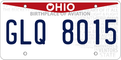 OH license plate GLQ8015