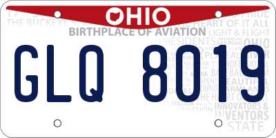 OH license plate GLQ8019
