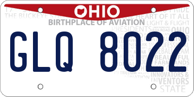OH license plate GLQ8022