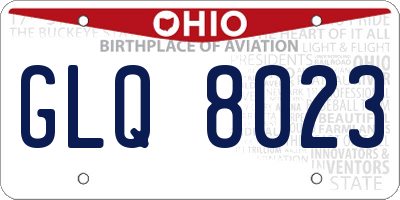 OH license plate GLQ8023