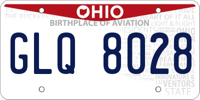 OH license plate GLQ8028