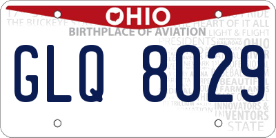 OH license plate GLQ8029