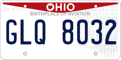 OH license plate GLQ8032
