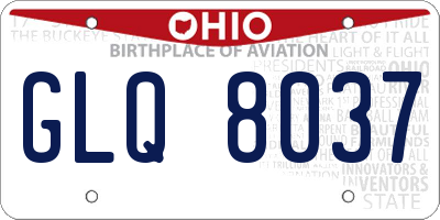 OH license plate GLQ8037