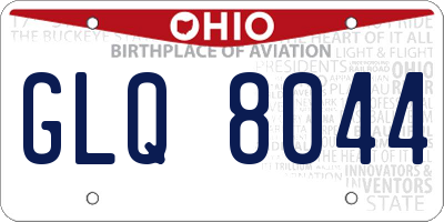 OH license plate GLQ8044