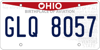 OH license plate GLQ8057